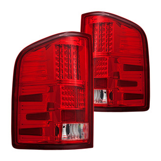 Winjet® - Driver and Passenger Side Chrome/Red LED Tail Lights