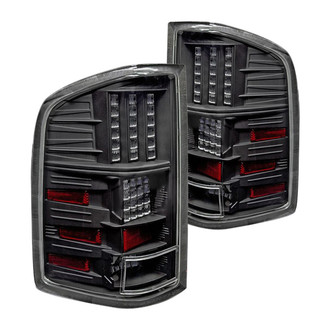 Winjet® - Driver and Passenger Side Glossy Black LED Tail Lights