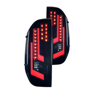 Winjet® - Driver and Passenger Side Black/Smoke Fiber Optic LED Tail Lights