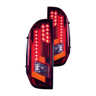 Winjet® - Driver and Passenger Side Chrome/Red Fiber Optic LED Tail Lights