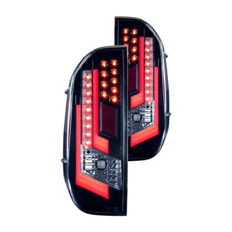 Winjet® - Driver and Passenger Side Black Fiber Optic LED Tail Lights