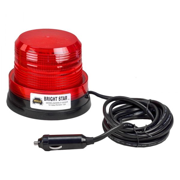 Wolo® - 3.6" Bright Star™ Magnet Mount Red Gas Discharge Beacon Light