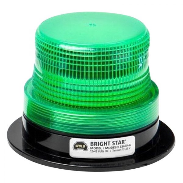 Wolo® - 3.6" Bright Star™ Permanent Mount Green LED Beacon Light
