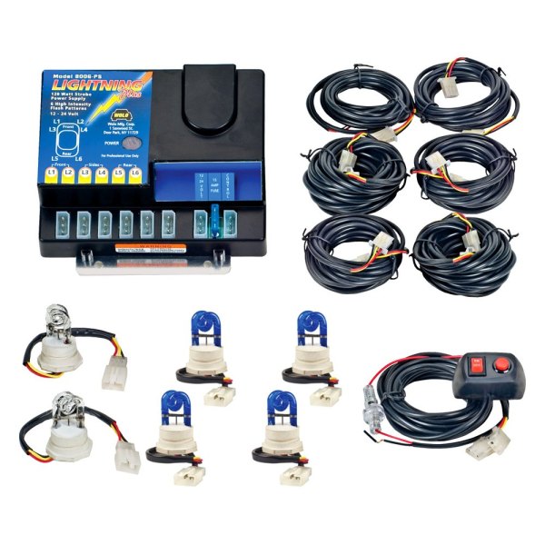 Wolo® - Lightning Plus™ Permanent Mount Blue/White Hideaway Strobe Light Kit