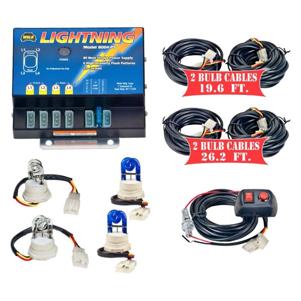 Wolo® - Lightning™ XL Permanent Mount Blue/White Hideaway Strobe Light Kit