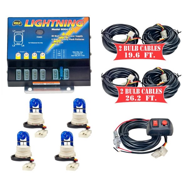 Wolo® - Lightning™ XL Permanent Mount Blue Hideaway Strobe Light Kit