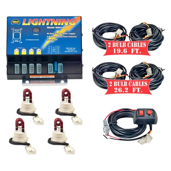 Wolo® - Lightning™ XL Permanent Mount Red Hideaway Strobe Light Kit