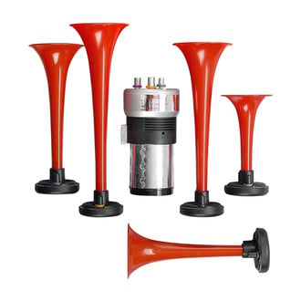 Wolo® - 5 Trumpet Red Dixieland Musical Air Horn