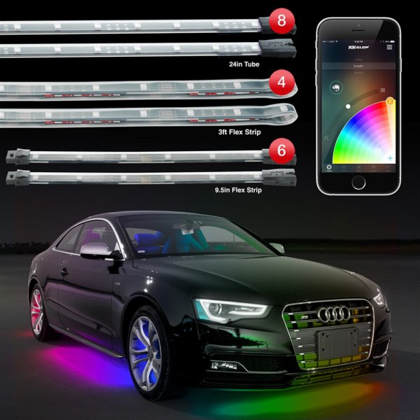  XKGlow® - 4x3ft XKchrome App Control Multicolor LED Underbody and Wheel Kit