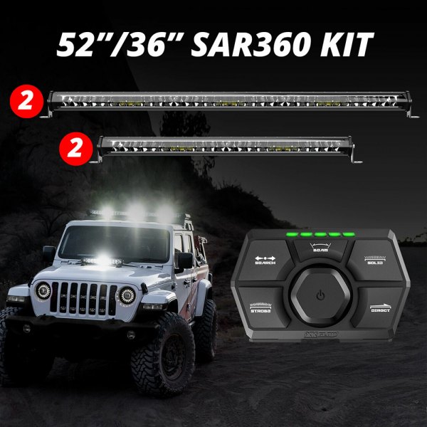 XKGlow® - SAR 360 36"/20" 2x180W/2x90W LED Light Bar System
