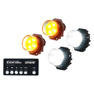 Xprite® - Covert 4 Series White/Amber Hardwire LED Hideaway Strobe Lights