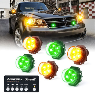 Xprite® - Covert Series Amber/Green Hardwire LED Hideaway Strobe Lights