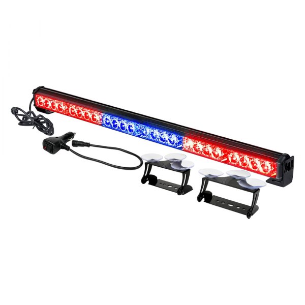Xprite® - G2 27" 24-LED Red/Blue Suction Cup Mount Traffic Advisor Light Bar