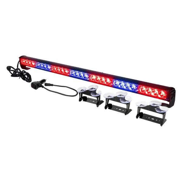 Xprite® - G2 31.5" 28-LED Red/Blue Suction Cup Mount Traffic Advisor Light Bar