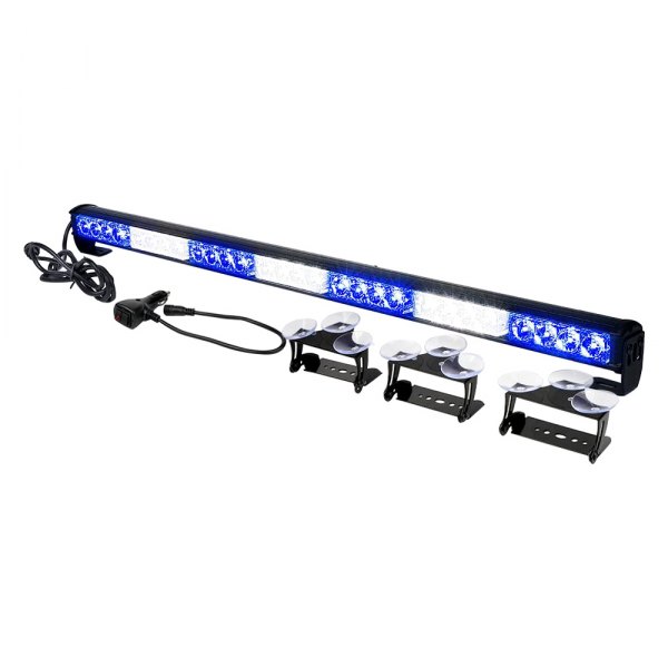Xprite® - G2 31.5" 28-LED White/Blue Suction Cup Mount Traffic Advisor Light Bar