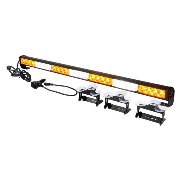 Xprite® - G2 31.5" 28-LED White/Amber Suction Cup Mount Traffic Advisor Light Bar