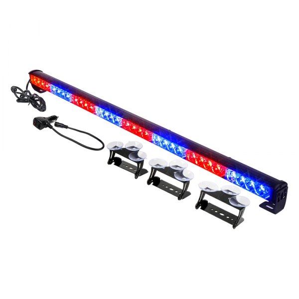 Xprite® - G2 35.5" 32-LED Red/Blue Suction Cup Mount Traffic Advisor Light Bar