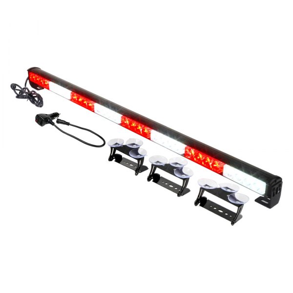 Xprite® - G2 35.5" 32-LED White/Red Suction Cup Mount Traffic Advisor Light Bar