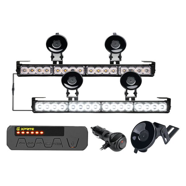 Xprite® - Contract G1 Series 17.1" 32-LED White Bolt-On/Suction Cup Mount Traffic Advisor Light Bar