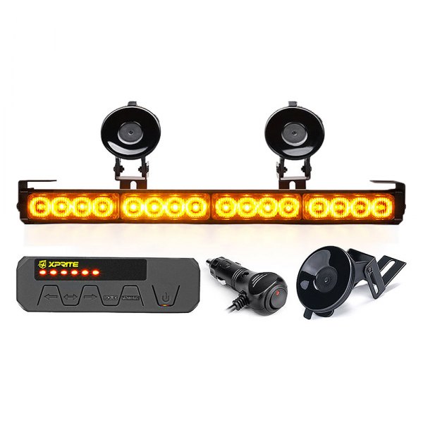 Xprite® - Contract Series 32-LED Amber Bolt-On/Suction Cup Mount Traffic Advisor Light Bar