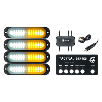 Xprite® - Tactical 12 Series 4.25" Amber/White Bolt-on LED Strobe Lights