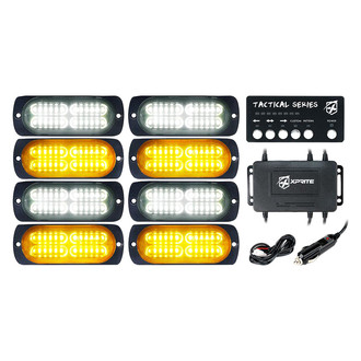 Xprite® - Tactical 24 Series 4.25" White/Amber Bolt-on LED Strobe Lights