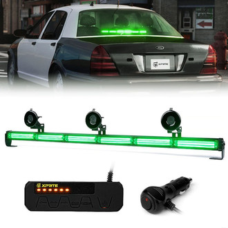 Xprite® - Warrant G2 Series 35" 6 Modules Green Bolt-On/Suction Cup Mount Traffic Advisor Light Bar