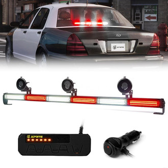 Xprite® - Warrant G2 Series 35" 6 Modules White/Red Bolt-On/Suction Cup Mount Traffic Advisor Light Bar
