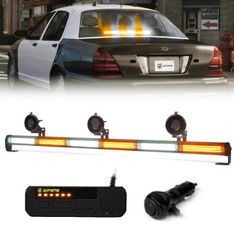 Xprite® - Warrant G2 Series 35" 6 Modules White/Amber Bolt-On/Suction Cup Mount Traffic Advisor Light Bar