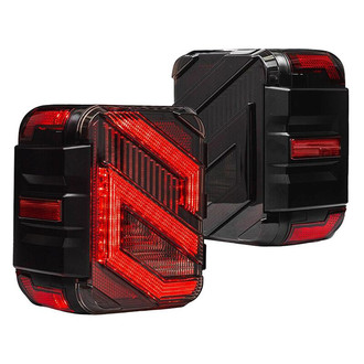 Xprite® - Savage Series Driver and Passenger Side Black/Smoke LED Tail Lights