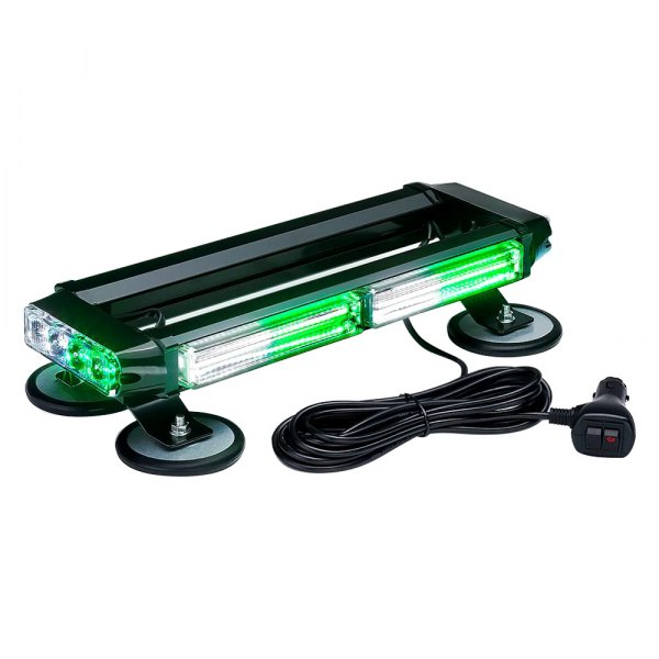 Xprite® - Pursuit COB Series 14.5" White/Green Magnet Mount LED Light Bar