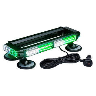 Xprite® - Pursuit COB Series 14.5" White/Green Magnet Mount LED Light Bar