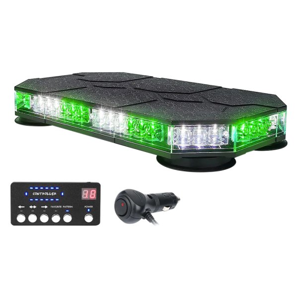 Xprite® - Ranger G1 Series 14" 42-LED White/Green Magnet Mount Light Bar