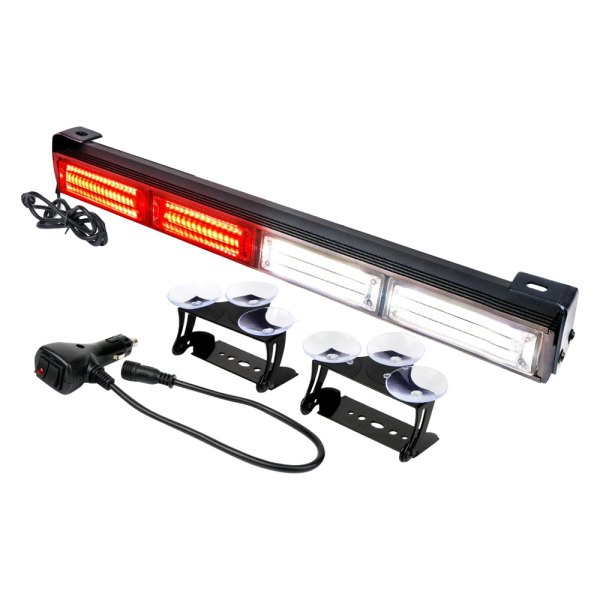 Xprite® - G2 Vigilante Series 18" White/Red Bolt-On/Suction Cup Mount LED Traffic Advisor Light Bar