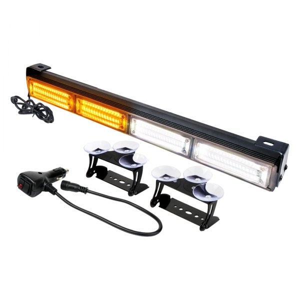 Xprite® - G2 Vigilante Series 18" White/Amber Bolt-On/Suction Cup Mount LED Traffic Advisor Light Bar