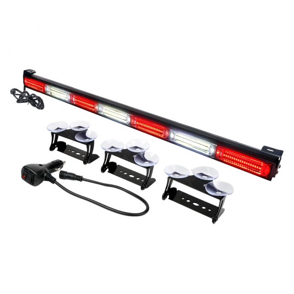 Xprite® - G2 Vigilante Series 31" White/Red Bolt-On/Suction Cup Mount LED Traffic Advisor Light Bar