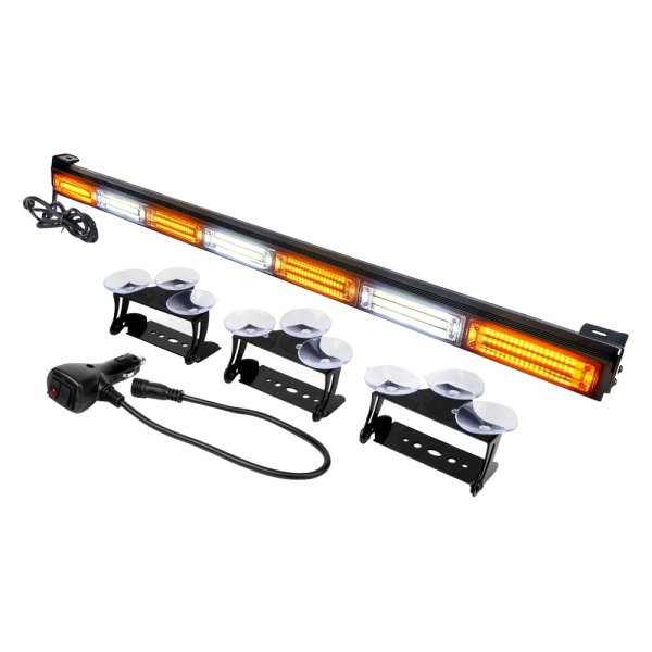 Xprite® - G2 Vigilante Series 31" White/Amber Bolt-On/Suction Cup Mount LED Traffic Advisor Light Bar