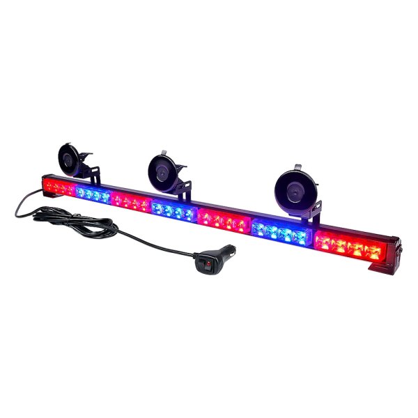 Xprite® - Controller G1 7 Series 31" 28-LED Red/Blue Bolt-On/Suction Cup Mount Traffic Advisor Light Bar