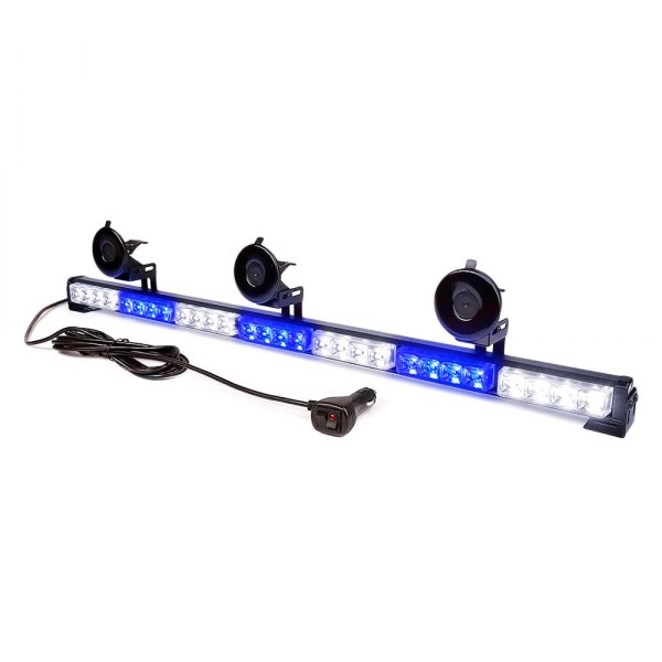 Xprite® - Controller G1 7 Series 31" 28-LED White/Blue Bolt-On/Suction Cup Mount Traffic Advisor Light Bar