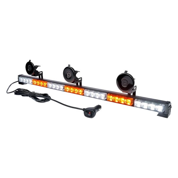 Xprite® - Controller G1 7 Series 31" 28-LED White/Amber Bolt-On/Suction Cup Mount Traffic Advisor Light Bar