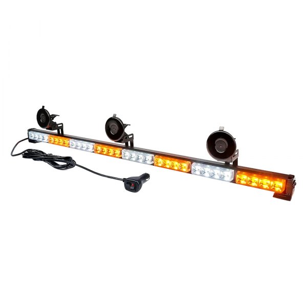 Xprite® - Controller G1 8 Series 35" 32-LED White/Amber Bolt-On/Suction Cup Mount Traffic Advisor Light Bar