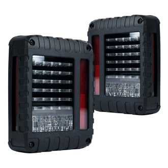 Xprite® - Defender Series Driver and Passenger Side Black LED Tail Lights