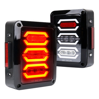 Xprite® - Diamond Series G3 Driver and Passenger Side Black Fiber Optic LED Tail Lights