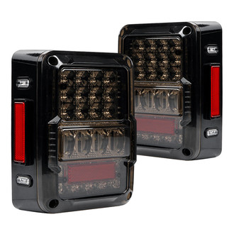 Xprite® - Destroyer Series Driver and Passenger Side Black/Smoke LED Tail Lights
