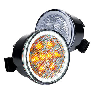 Xprite® - Black LED Turn Signal/Parking Lights With Halo DRL