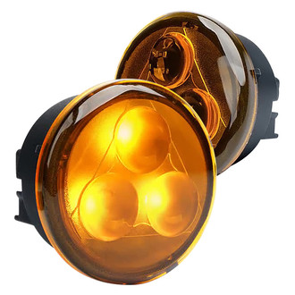 Xprite® - Trio Series Black Amber LED Turn Signal/Parking Lights