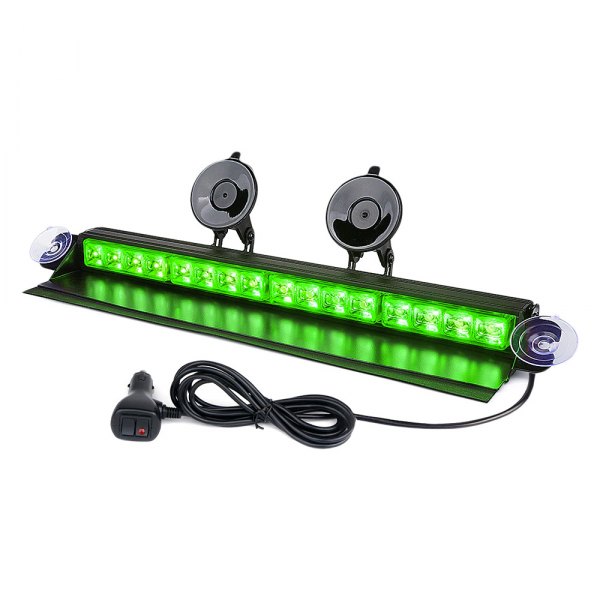 Xprite® - Cadet Series 16" 16-LED Green Suction Cup Mount Visor Light