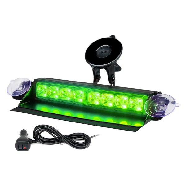 Xprite® - Cadet Series 8" 8-LED Green Suction Cup Mount Visor Light