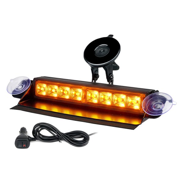 Xprite® - Cadet Series 8" 8-LED Amber Suction Cup Mount Visor Light