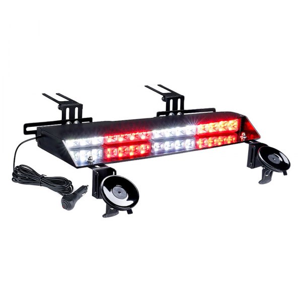 Xprite® - Chaser Series 20.1" White/Red Suction Cup Mount LED Visor Light